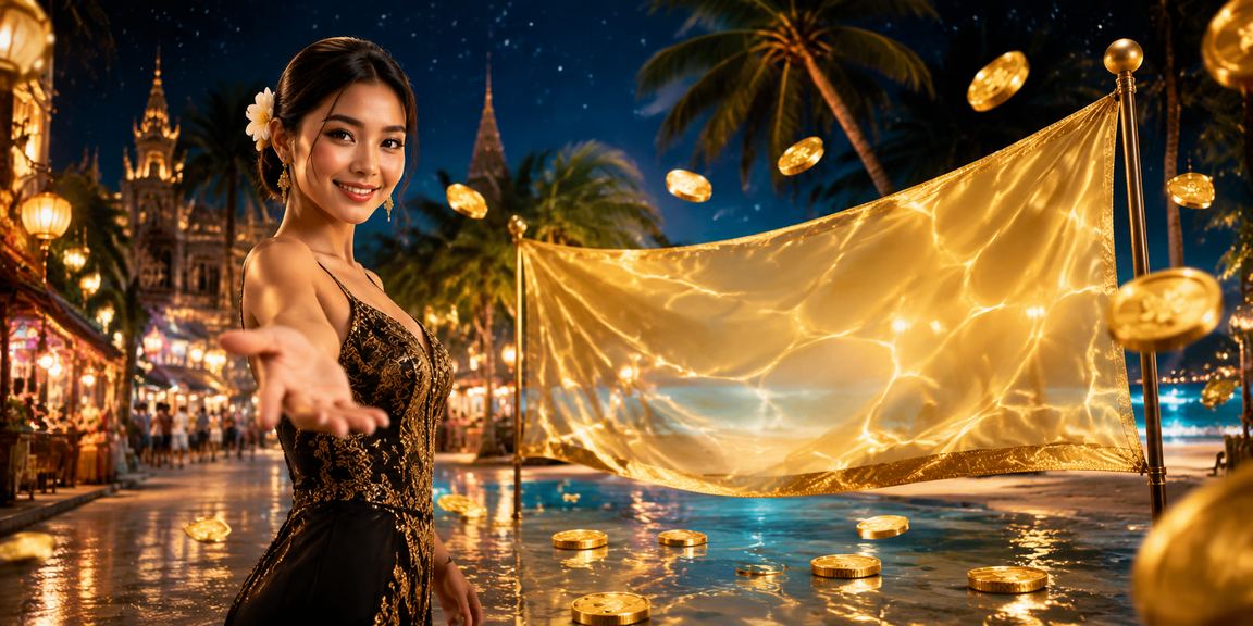 Suasana malam di pasar malam Indonesia, melambangkan hiburan online pahlawan4d