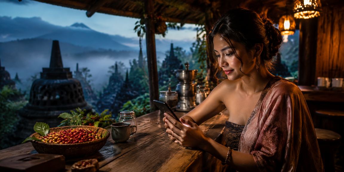 Suasana nonton pertandingan olahraga sambil minum kopi, menggambarkan pengalaman taruhan olahraga